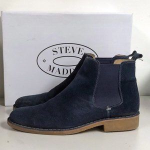 Steve Madden Brodey NAVY Suede Chelsea Boots 11